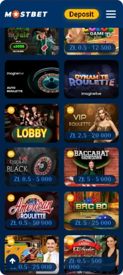 Nowe gry Mostbet