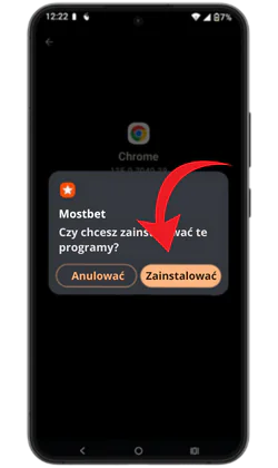 Zainstaluj aplikacje i wejdź do Mostbet